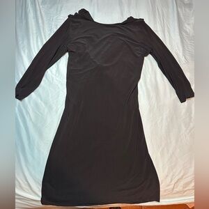 Elegant Long Sleeve Black Dress